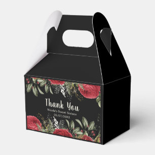 Elegant Christmas Red Flowers Sweet Sixteen Favour Box