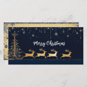 Elegant Christmas Reindeer and Sleigh Card