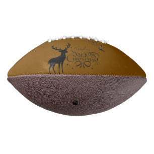 Elegant Christmas Reindeer Art with Holiday Wishes Football