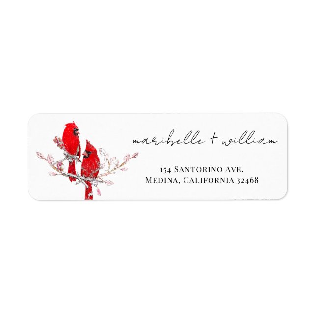 Elegant Christmas Return Address Label (Front)