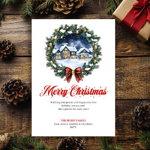 Elegant Christmas Scene Minimalist Greeting Card