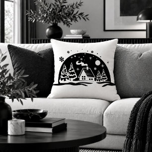 Elegant Christmas Scene Minimalist Throw Pillow Ar