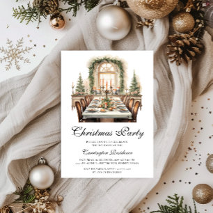 Elegant Christmas Script Dinner/Party Invitation