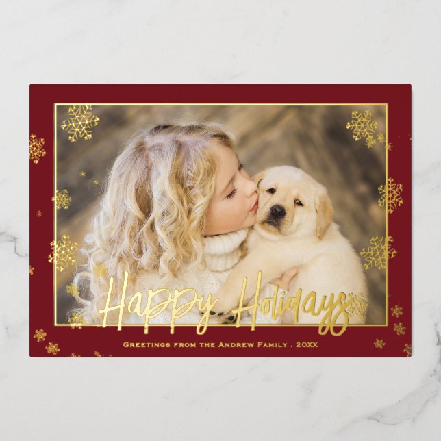 Elegant Christmas Script Happy Holidays Photo (Front)