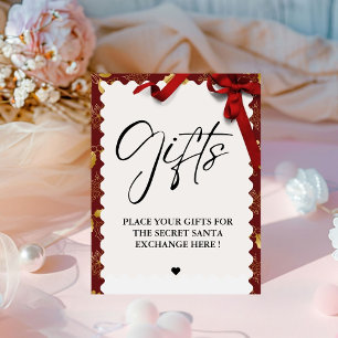 Elegant christmas Secret Santa Gifts Exchange Sign