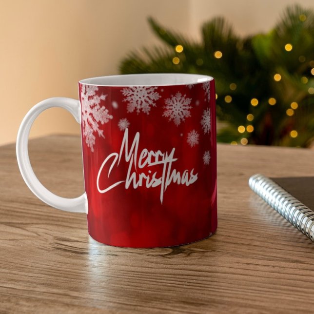 Elegant christmas snow flakes red COFFEE MUG (Creator Uploaded)