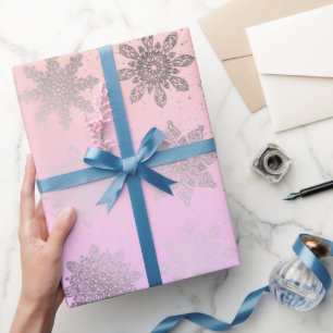 Elegant Christmas snowflake pattern holographic Wrapping Paper