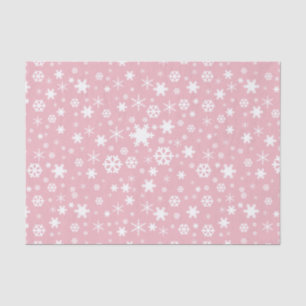 Elegant Christmas snowflake pattern pastel pink Tissue Paper