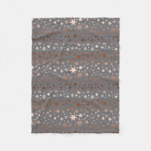 Elegant Christmas snowflake pattern rose gold Fleece Blanket