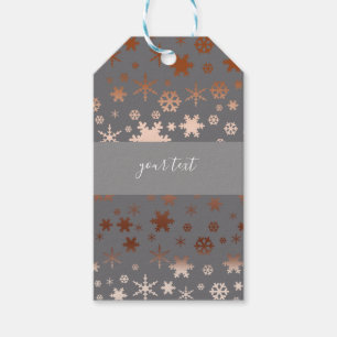 Elegant Christmas snowflake pattern rose gold Gift Tags