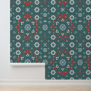 Elegant Christmas Snowflake Pattern Wallpaper