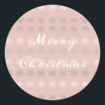 Elegant Christmas snowflake silver rose gold Classic Round Sticker<br><div class="desc">Modern Christmas design featuring faux silver and rose gold snowflake pattern.</div>