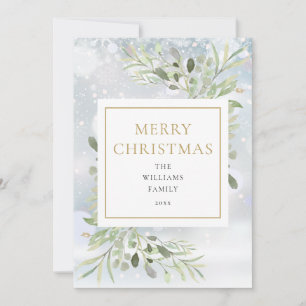 Elegant Christmas Snowflakes Holiday Card