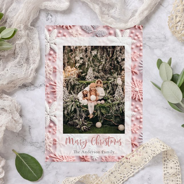 Elegant Christmas Snowflakes | Photo Holiday Card (Creator Uploaded)