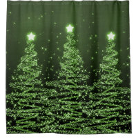 Elegant Christmas Sparkling Trees Green
