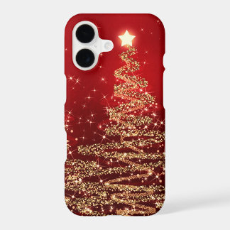 Elegant Christmas Sparkling Trees Red
