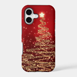 Elegant Christmas Sparkling Trees Red