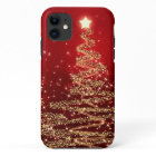 Elegant Christmas Sparkling Trees Red