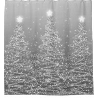 Elegant Christmas Sparkling Trees Silver
