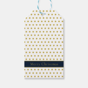 Elegant Christmas stars white Gift Tags