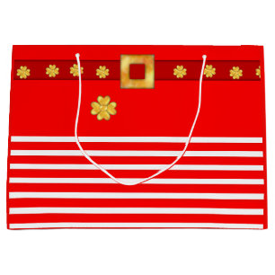 Elegant Christmas striped gift bag