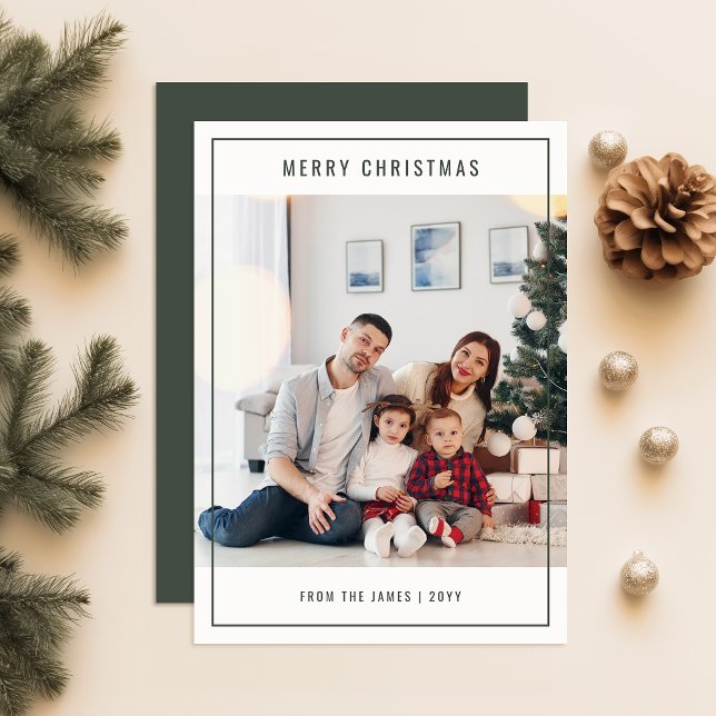Elegant Christmas Stylish Minimalist Family Photo Holiday Card (Creator Uploaded)