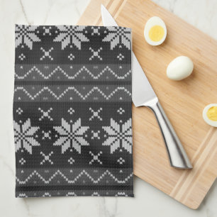 Elegant Christmas Sweater Scandinavian Knit Tea Towel