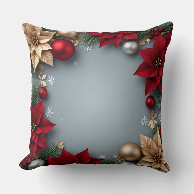 Elegant Christmas Throw Pillow  (Front)