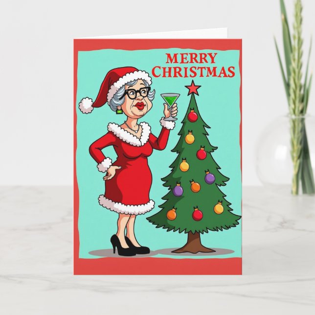 Elegant Christmas Toast Card (Front)