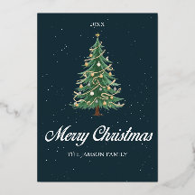 Elegant Christmas Tree Card Merry Christmas Wish
