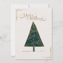 Elegant Christmas Tree Card with Gold Accents