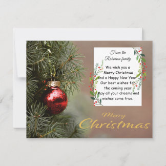 Elegant Christmas Tree Card With Modern Ornaments