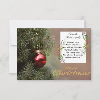 Elegant Christmas Tree Card With Modern Ornaments