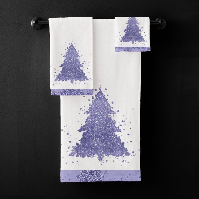 Elegant Christmas Tree | Charming Lavender Purple Bath Towel Set (Creator Uploaded)