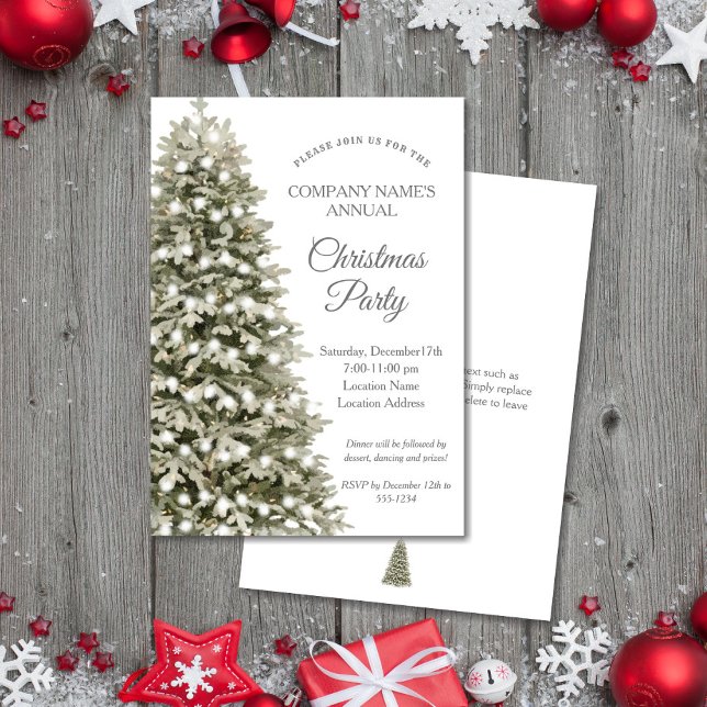 Elegant Christmas Tree Company Holiday Party Invitation (Creator Uploaded)