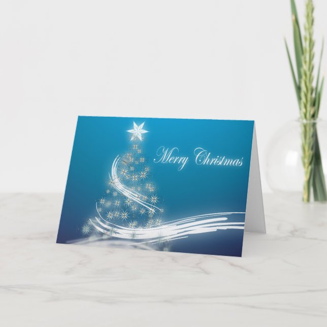 Elegant Christmas Tree Corporate Holiday Greeting (Front)