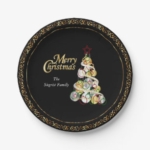 Elegant Christmas Tree Design Paper Plate