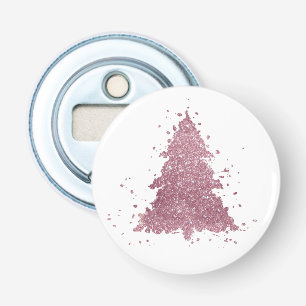 Elegant Christmas Tree Dusty Mauve Pink Splatter Bottle Opener