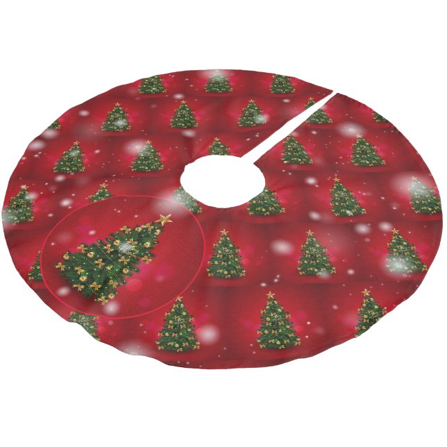 Elegant Christmas Tree Gift Brushed Polyester Tree Skirt (Angled)