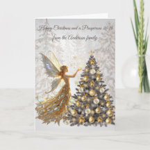 Elegant Christmas Tree Greeting Card – Family