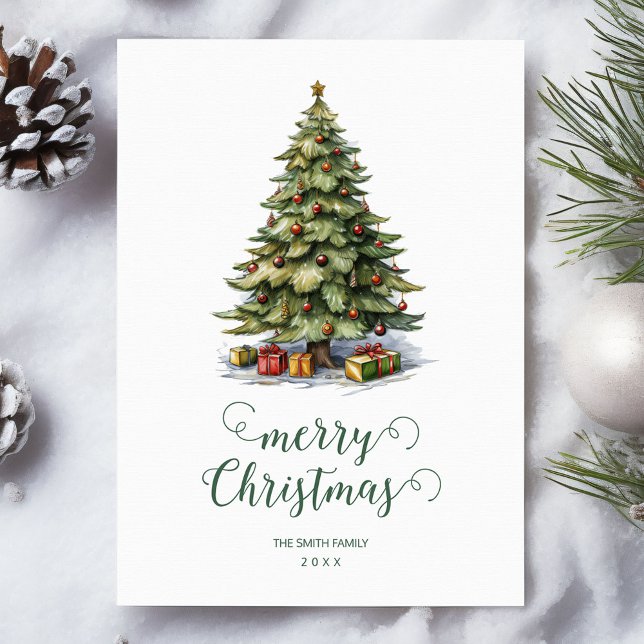Elegant Christmas Tree Greeting Holiday Card (Creator Uploaded)