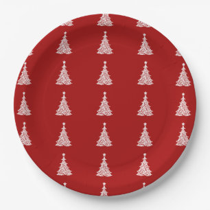Elegant Christmas Tree Holiday Decor Paper Plate