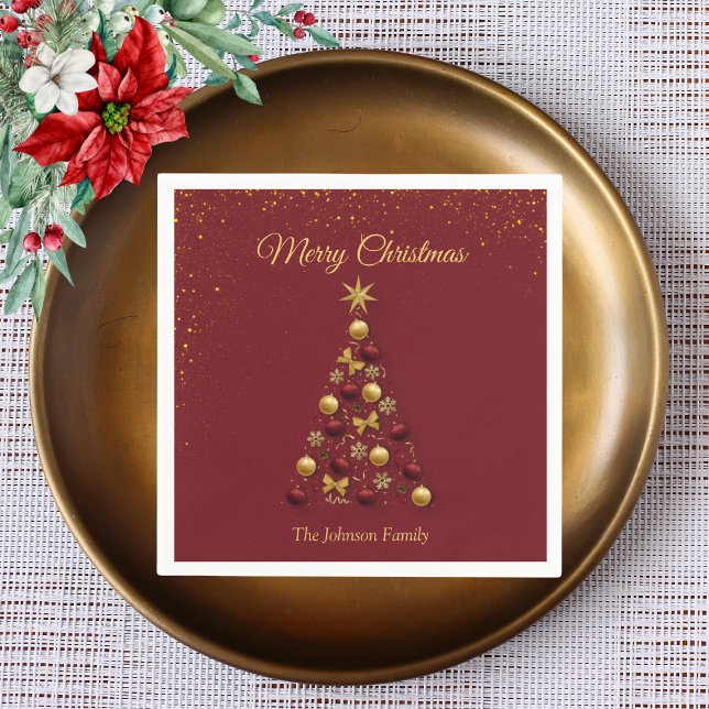 Elegant Christmas Tree Holiday Party Napkin (Creator Uploaded)