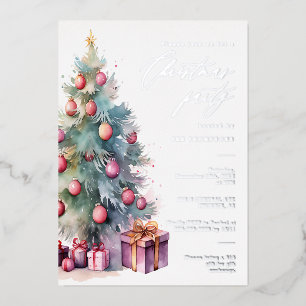 Elegant Christmas Tree Holiday Party Silver