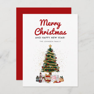 Elegant Christmas Tree Holiday Postcard