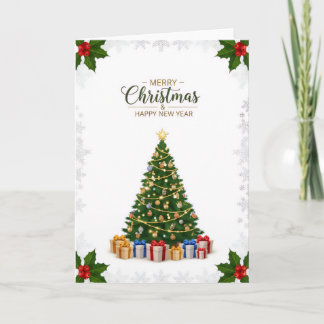 Elegant Christmas Tree & Holiday Wishes Card