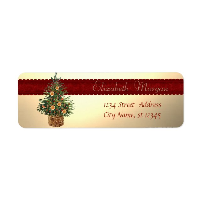 Elegant, Christmas Tree Orange, Faux Gold (Front)