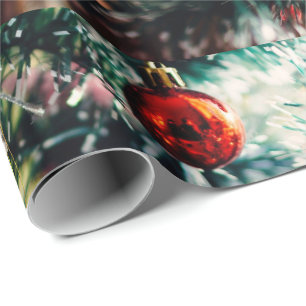 Elegant Christmas Tree Ornaments Wrapping Paper