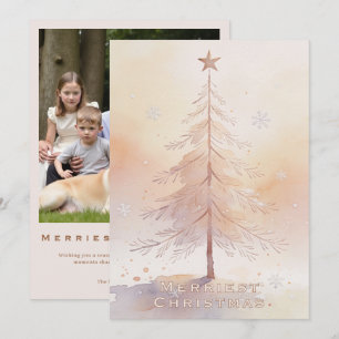 Elegant Christmas Tree Photo Holiday TMF26 Card