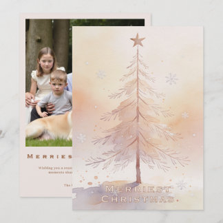 Elegant Christmas Tree Photo Holiday TMF26 Card